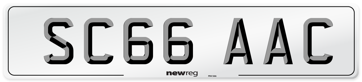 SC66 AAC Number Plate from New Reg